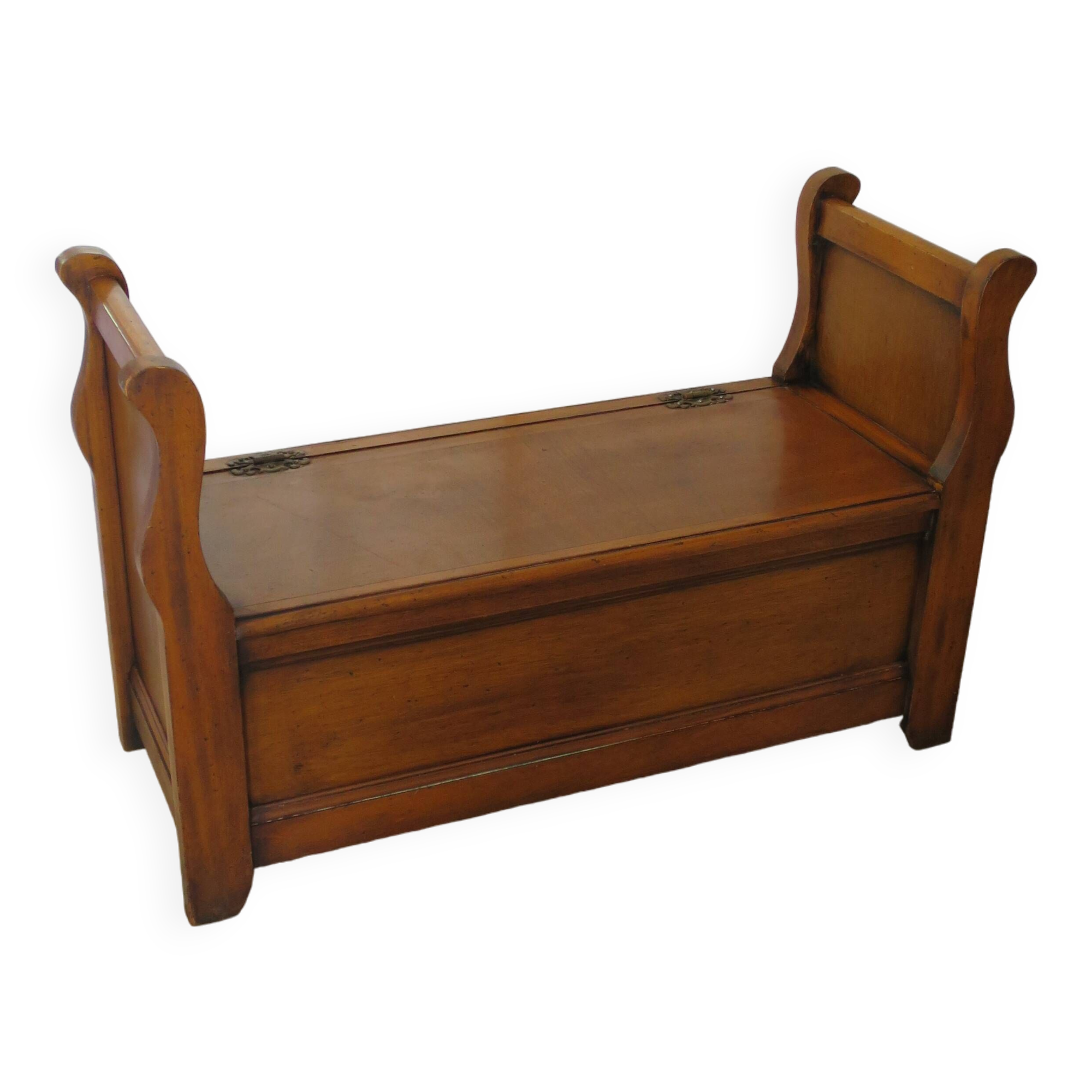 Rare entrance bench - Old chest bench - toy chest - oak color