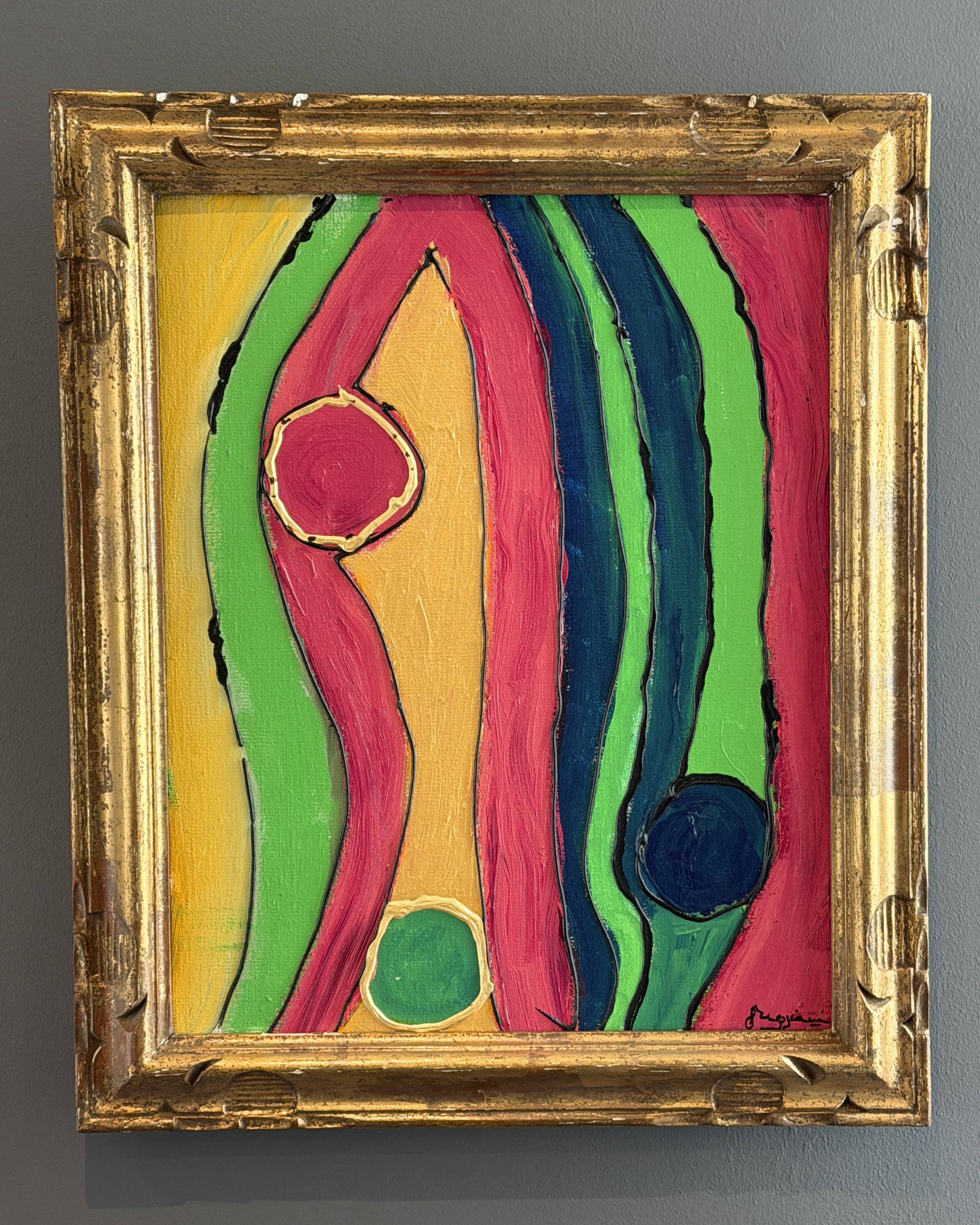 Serge reggiani, acrylic on canvas "reminder 2004" signed (1922 - 2004)