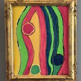 Serge reggiani, acrylic on canvas "reminder 2004" signed (1922 - 2004)