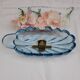 Davidson Handmade English Blue Crystal Jewelry Dish