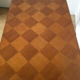 Table basse vintage bois pieds compas