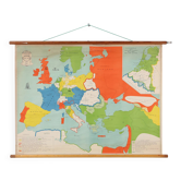 Vintage School Wall Map of Europe 1815-1871, Belgium, 1950s