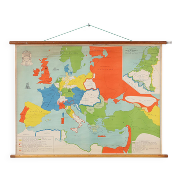 Carte murale scolaire de l'Europe 1815-1871, Belgique, années 1950
