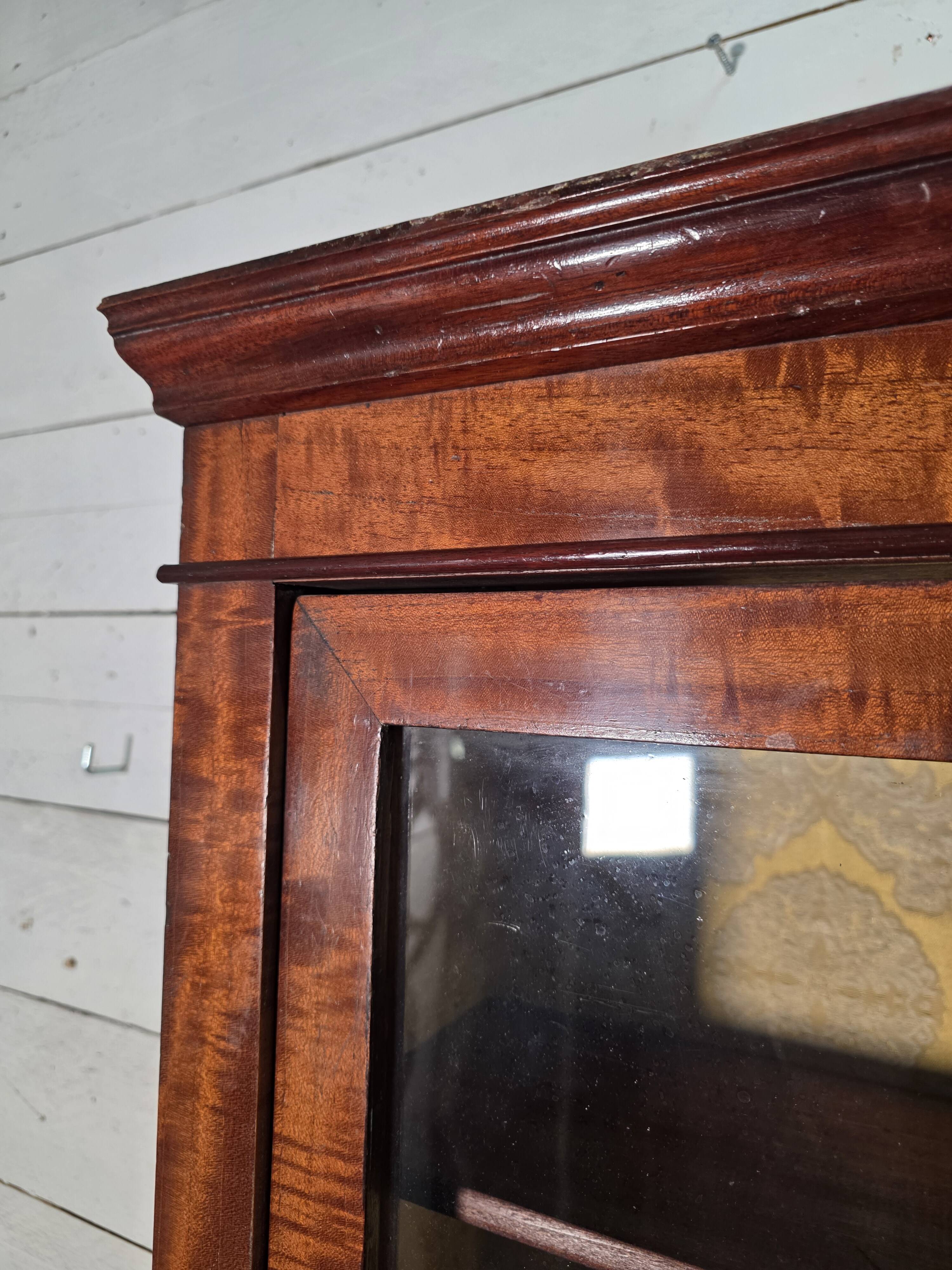 Late 19th century mahogany shop display cabinet.