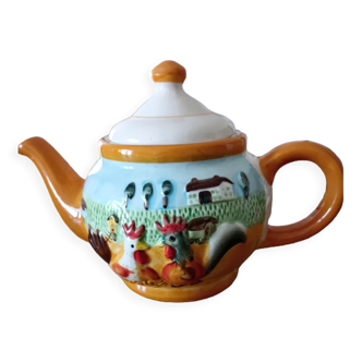 Ceramic teapot 'theme farmyard animals'