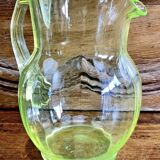 Ancien gros pichet carafe pot broc à eau en ouraline