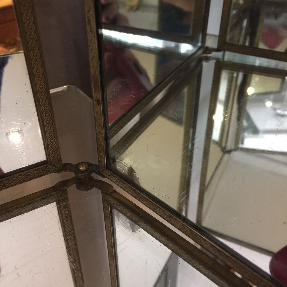 Miroir de barbier triptyique vintage