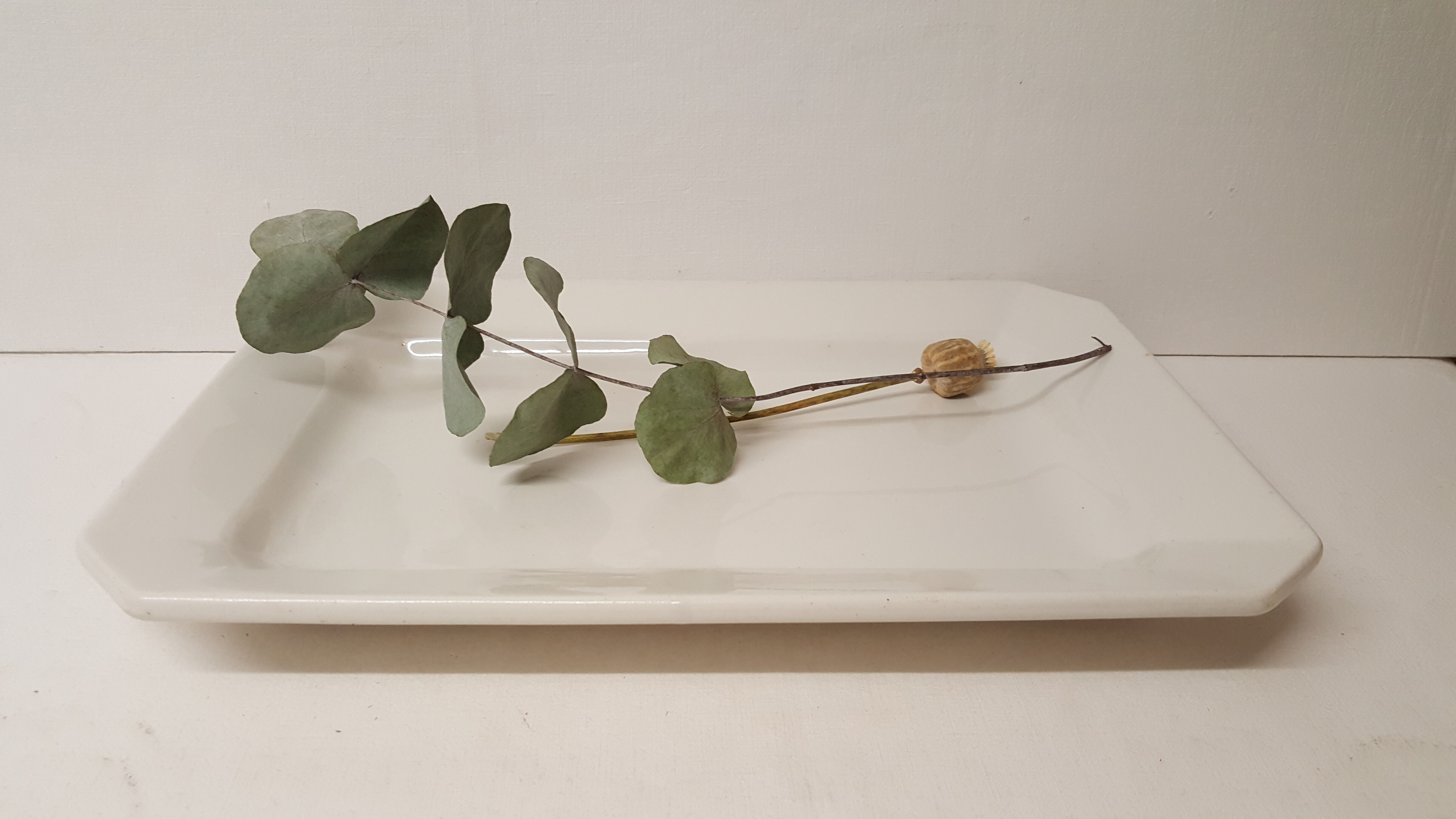 Large white rectangular dish Luneville France