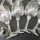 Set of 12 cut crystal wine glasses