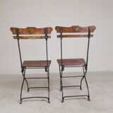 Lot de 2 chaises pliantes, chaises de jardin, années 1930