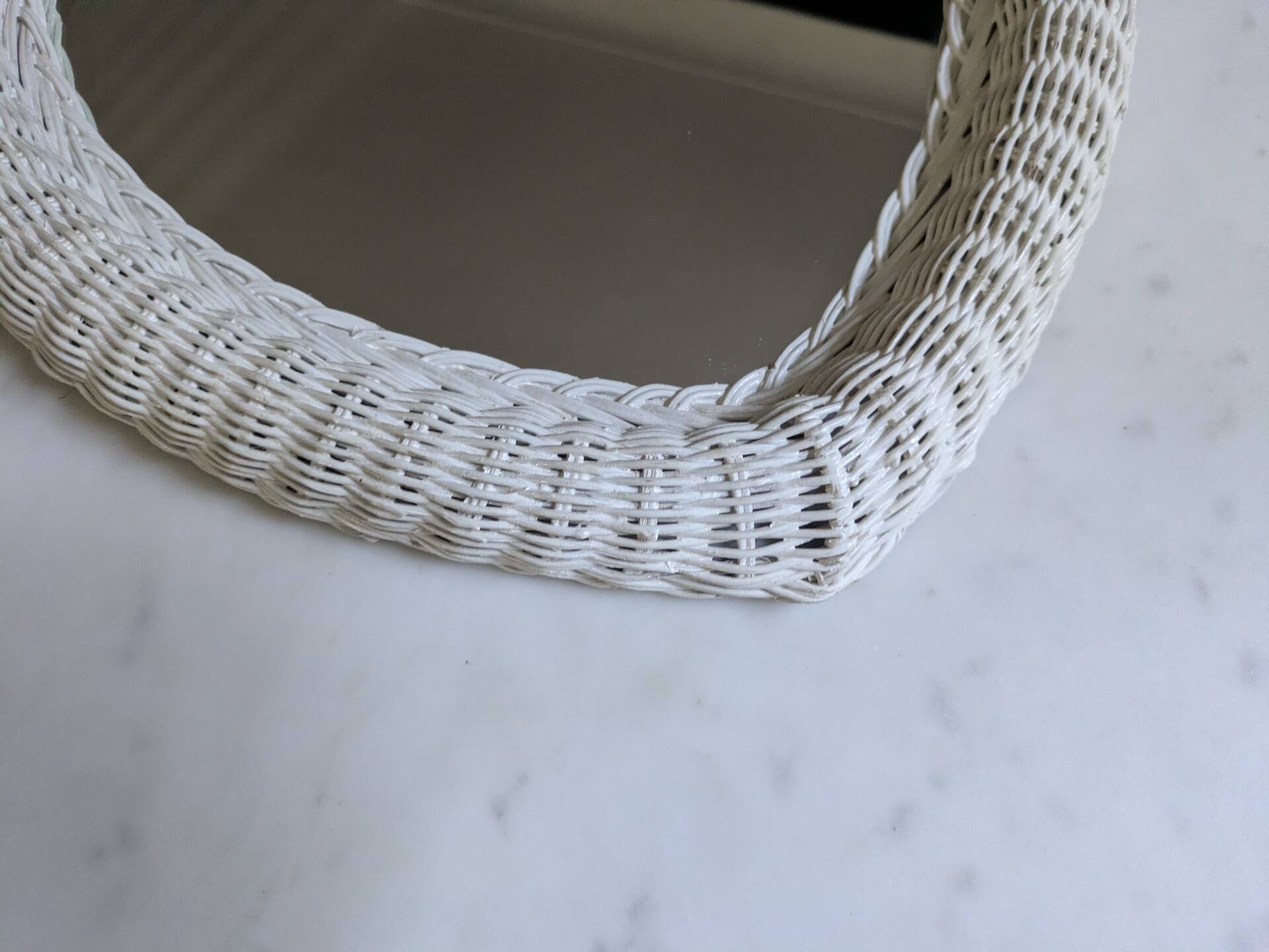 Vintage 80s rattan mirror