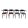 4 gondola-style chairs with a sturdy metal frame and faux leather.