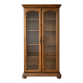 Vitrine bibliothèque traditionnelle en placage chêne