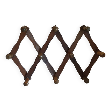 Ancienne patère en bois forme accordéon