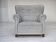 1950s, Danish relax chair by Fritz Hansen, model 1518, grey furniture wool.