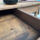Antique work table in solid cherry and acacia