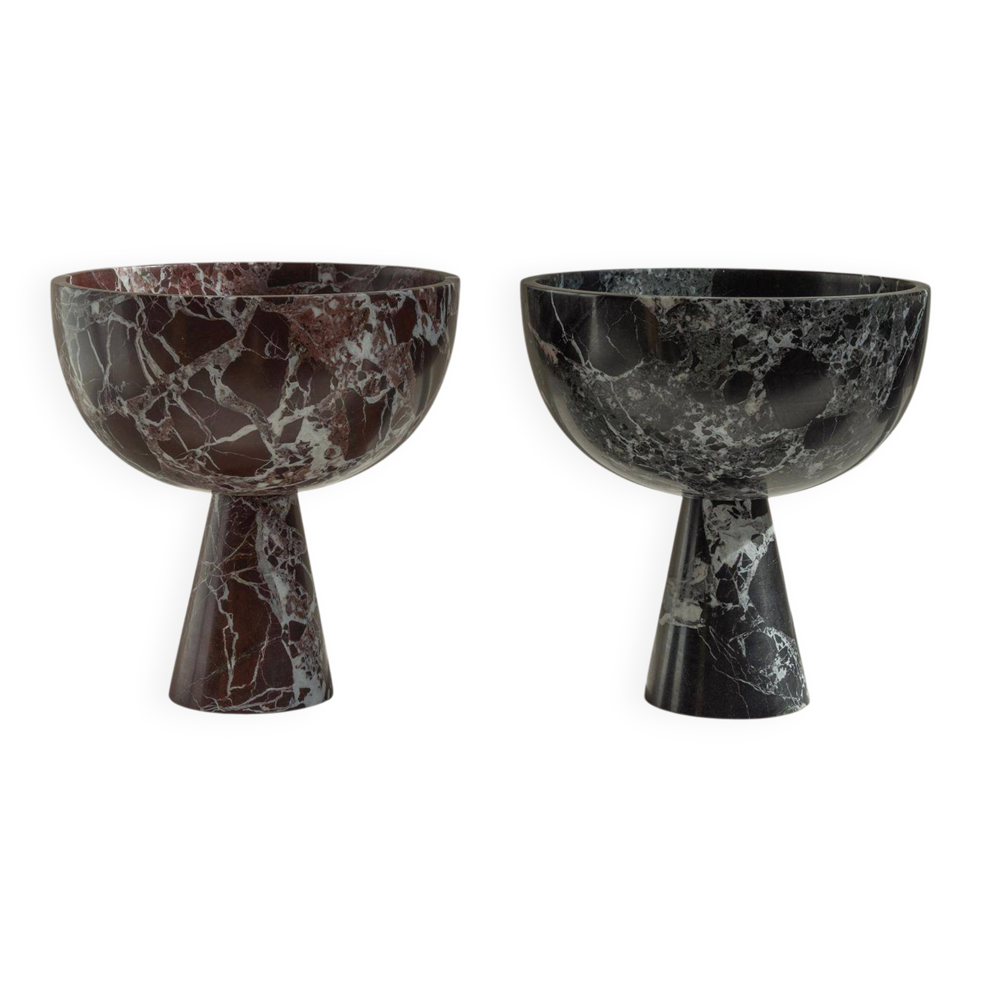 XL Rosso Levanto marble pedestal bowl