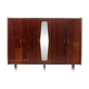 Grand armoire vintage en teck à 5 portes avec miroir, années 1960.