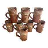 8 stoneware mugs