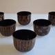 Set of 6 traditional bowls Burmese craftsmanship lacquered bamboo horsehair