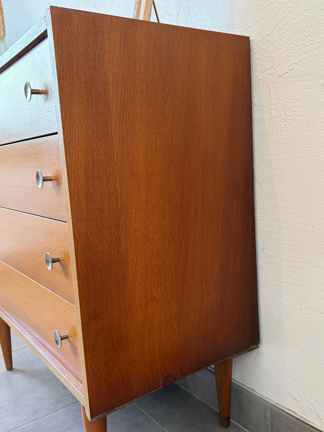 Vintage oak commode from the 1960s.