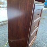1970s wooden Scandinavian display cabinet with lighting