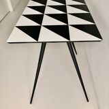 Pair of wooden and backelite table