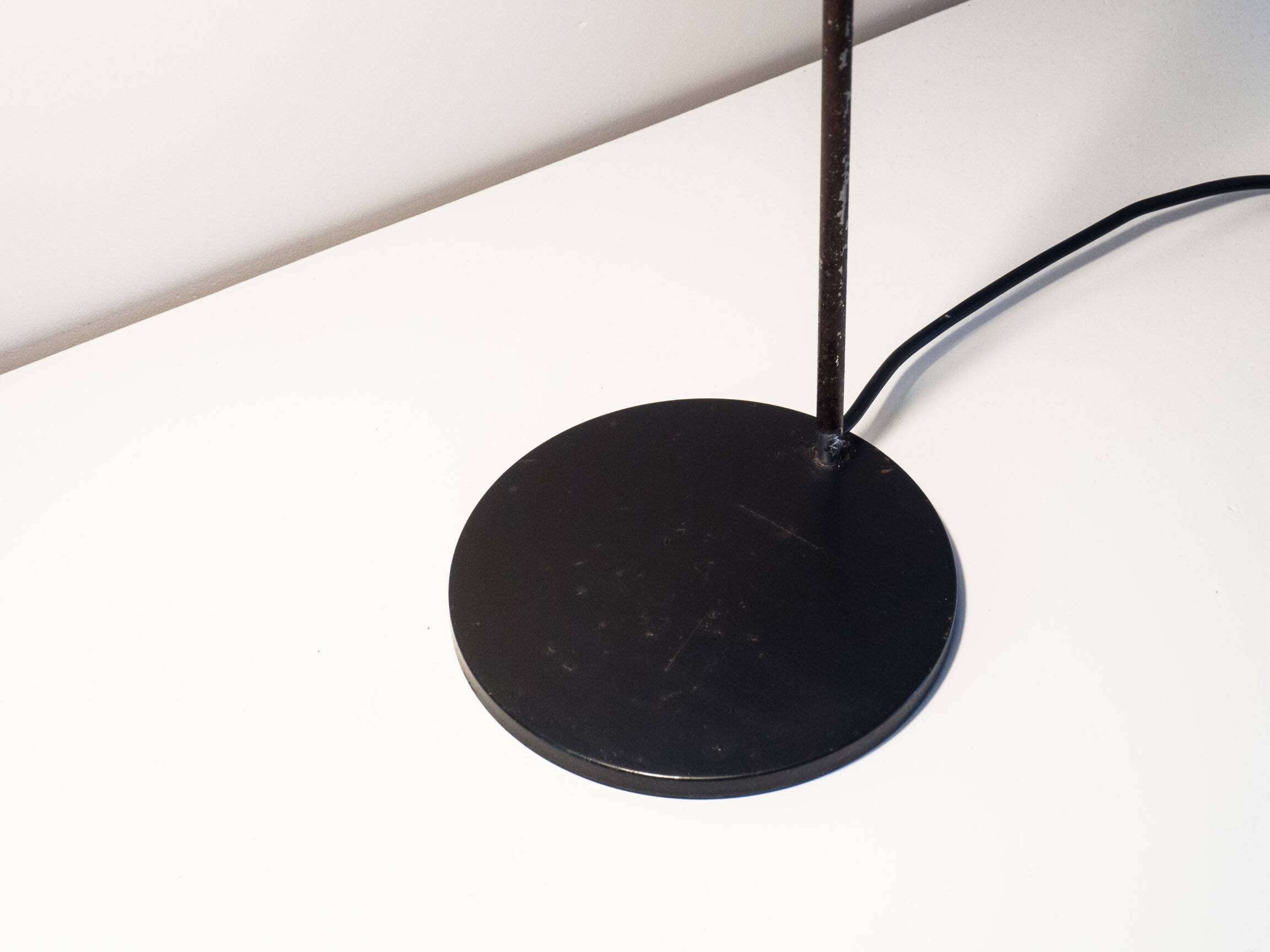 Vintage patinated aluminium and chrome desk lamp