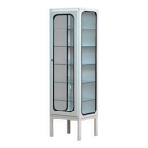 Vintage iron and glass medical cabinet, 1970s