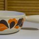Enamelled cast iron fondue pot with 70's Le Creuset pattern
