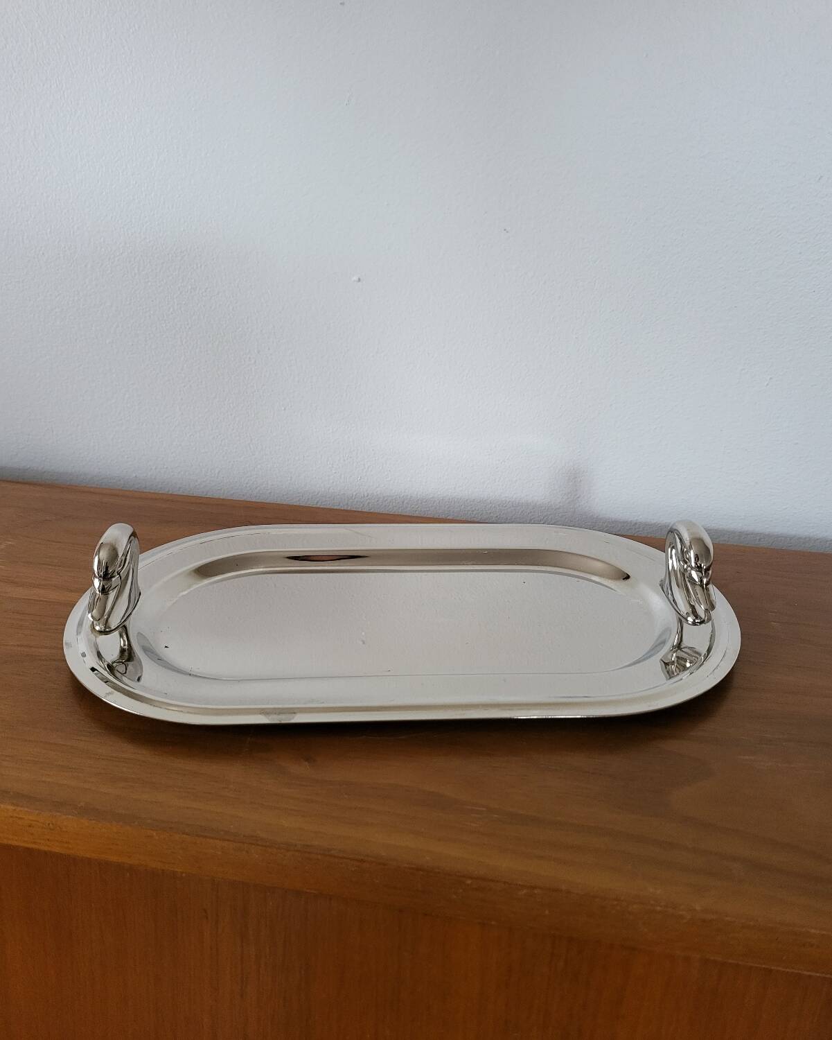 Plat de service à foie gras en métal argenté