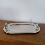 Plat de service à foie gras en métal argenté