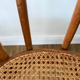 Set of 4 cane chairs in bentwood and honey-coloured cane thonet early 20th century