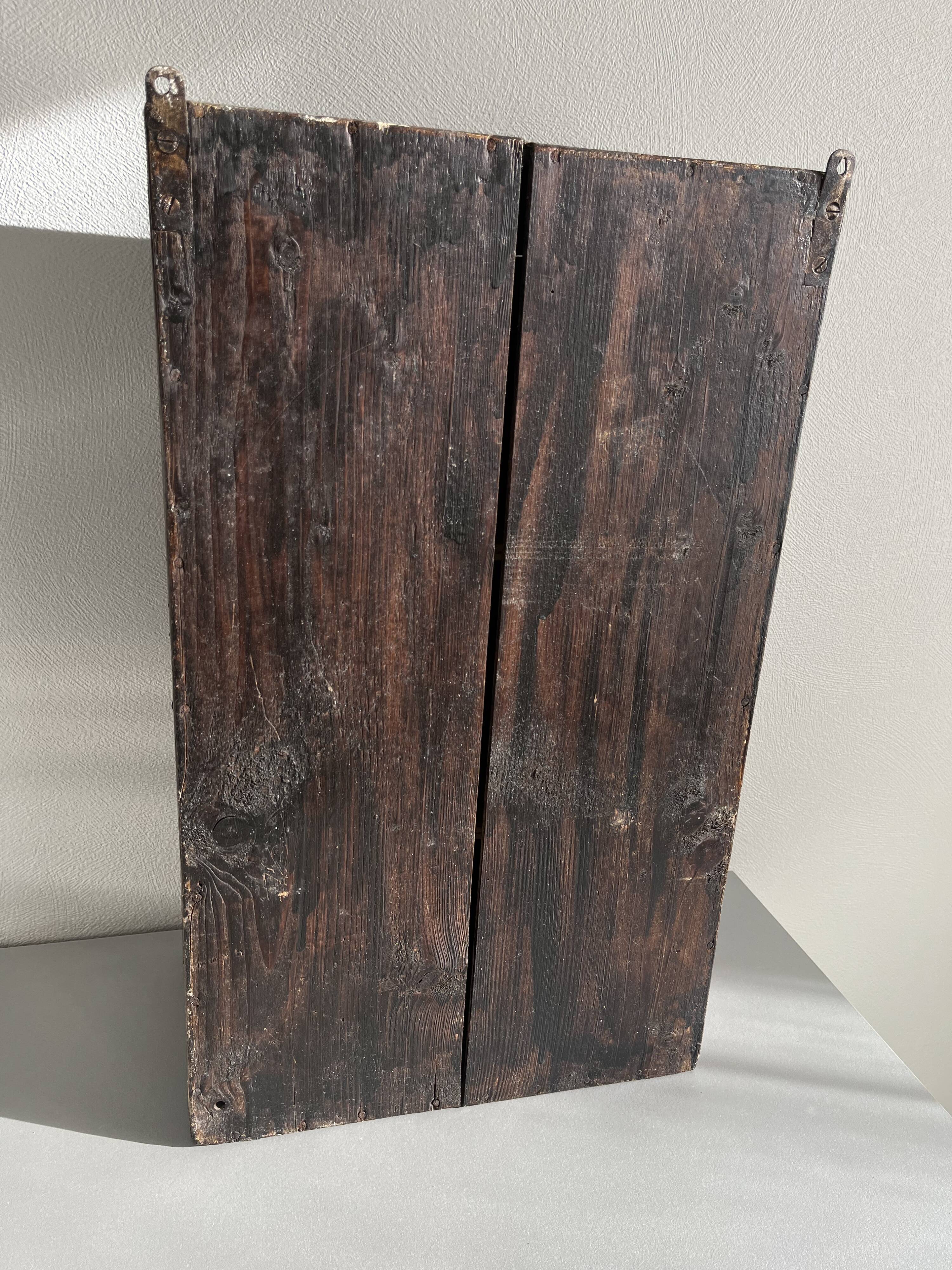 Patinated wooden toilet cabinet / pharmacy
