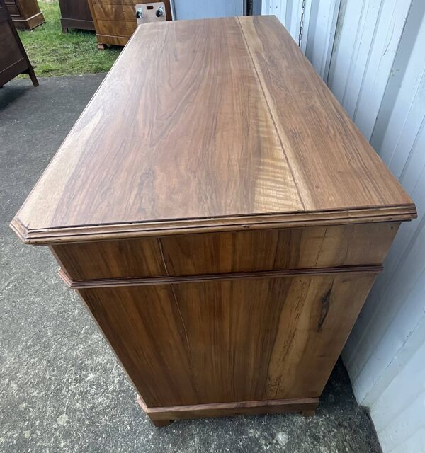 Commode en noyer et ronce de noyer, fin XIXe, 4 tiroirs