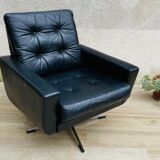 Vintage armchair in upholstered leather germany 70s
