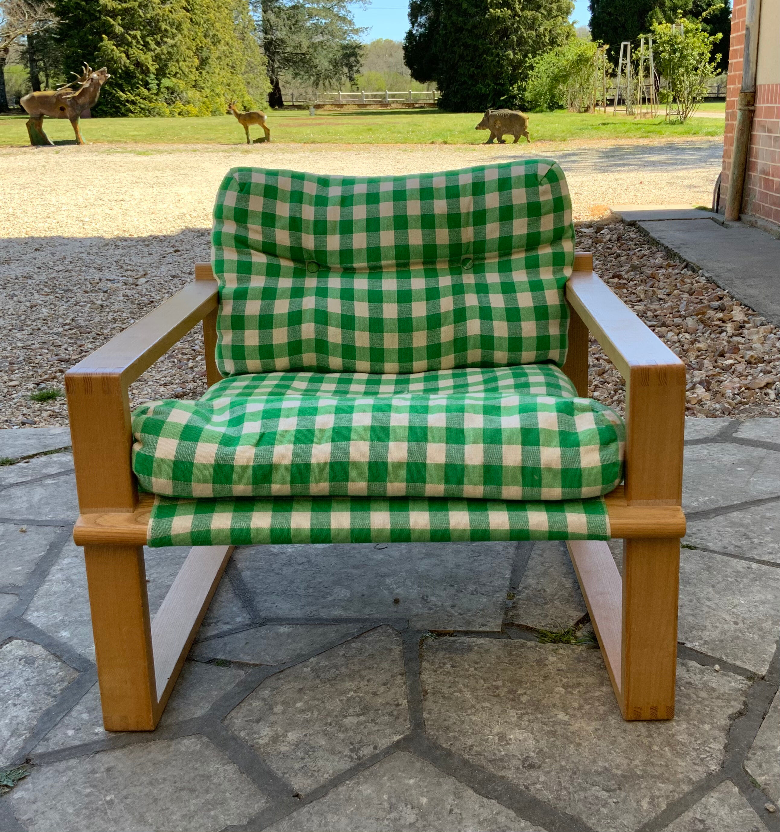 Vintage pine armchair