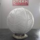 Antique large globe ceiling light, pressed glass, by Hettier & Vincent