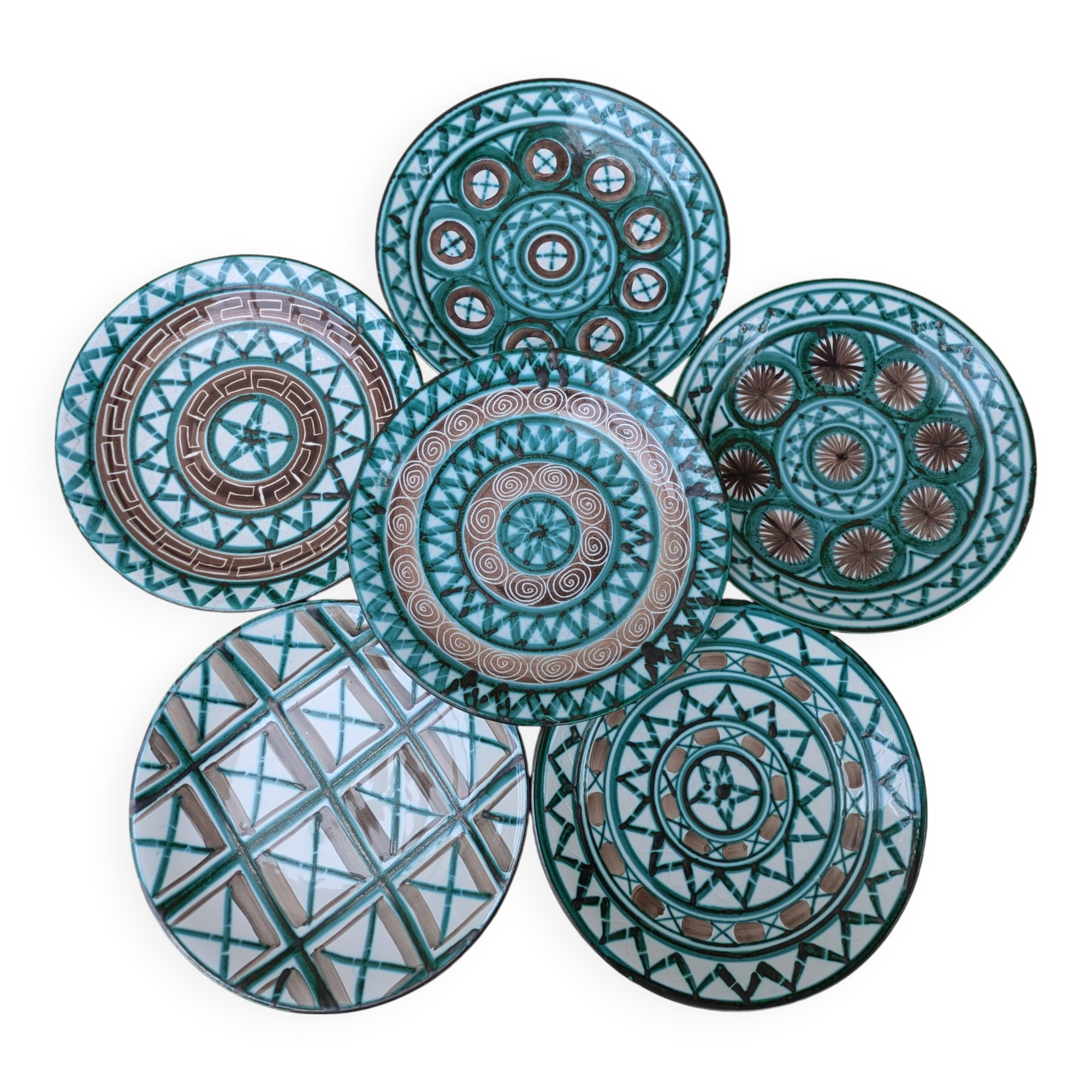 Set of 6 old Robert Picault dinner plates 24cm