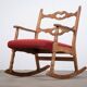 Brutalist Oak Rocking Chair, Denmark, 1960s