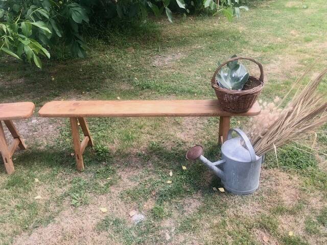 Antique wooden farm bench