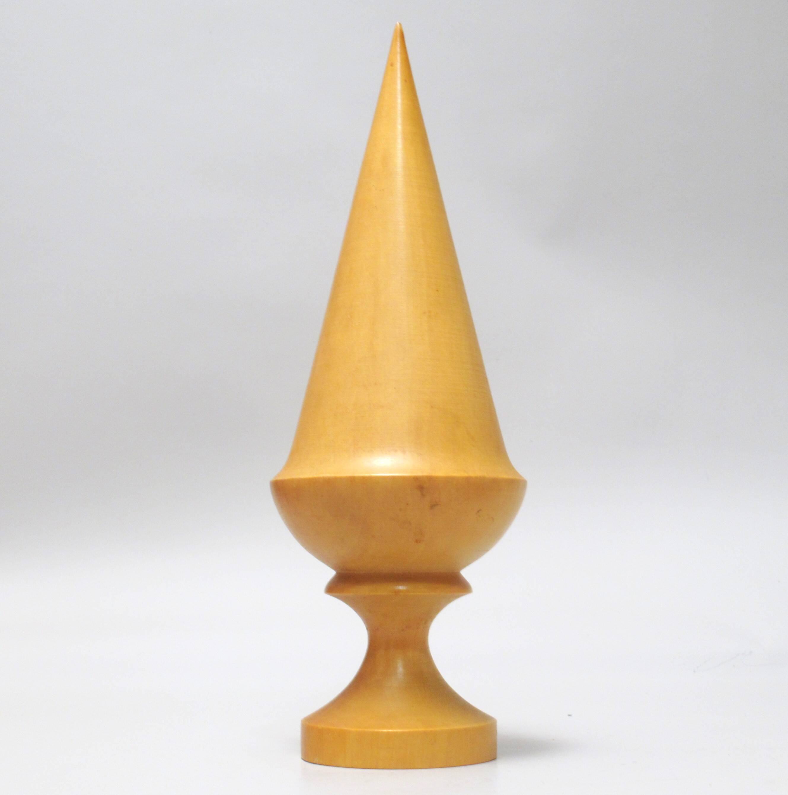 Turned wood obelisk sculpture