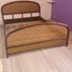 Two-seater vintage rattan bed 140 x 200 cm