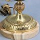 Paire de lampes en bronze doré patiné et verre renflé