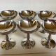 6 footed bowls with a silver metal ice frieze