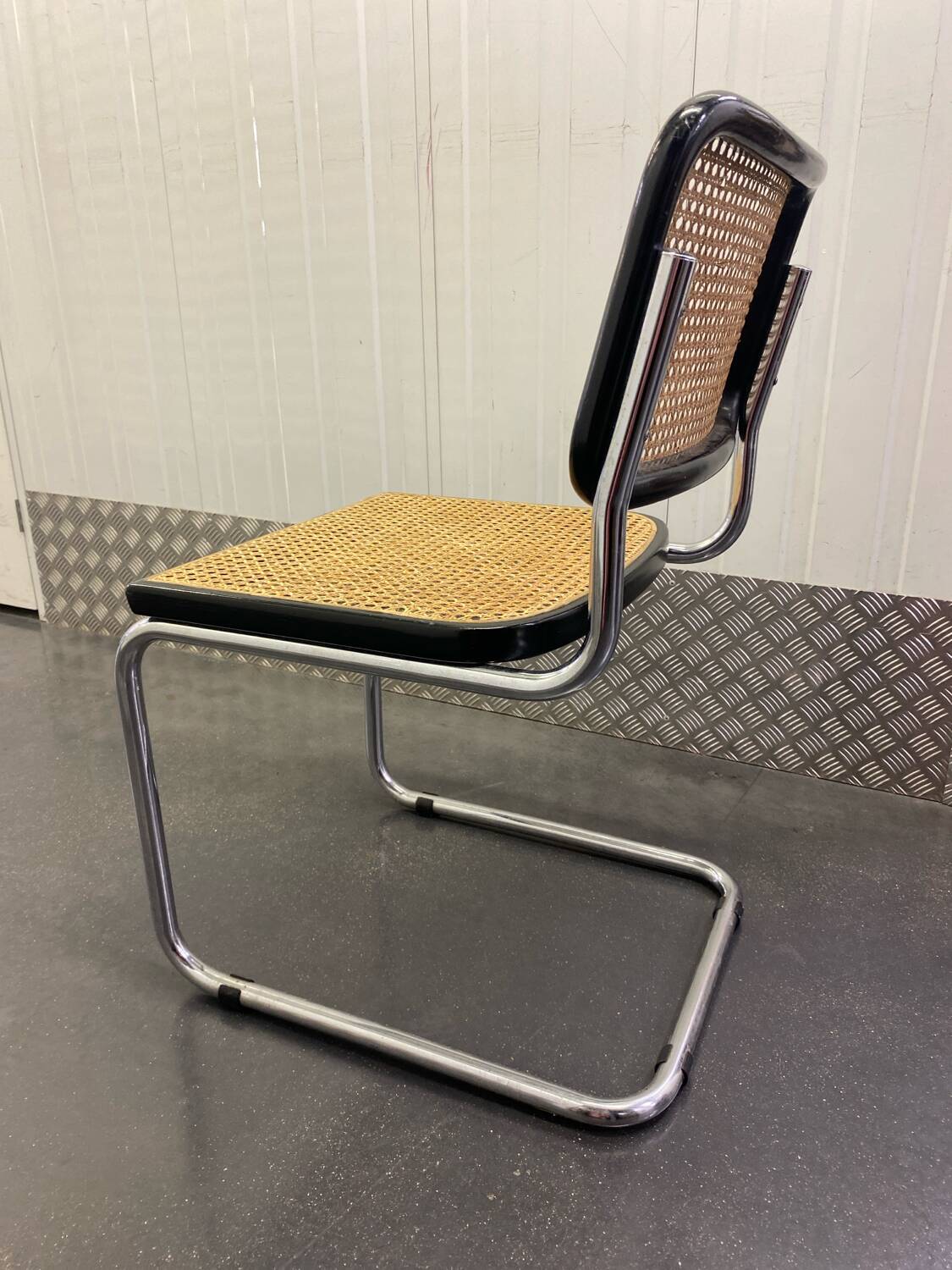 Marcel Breuer B32 chair in black cane and chrome tube