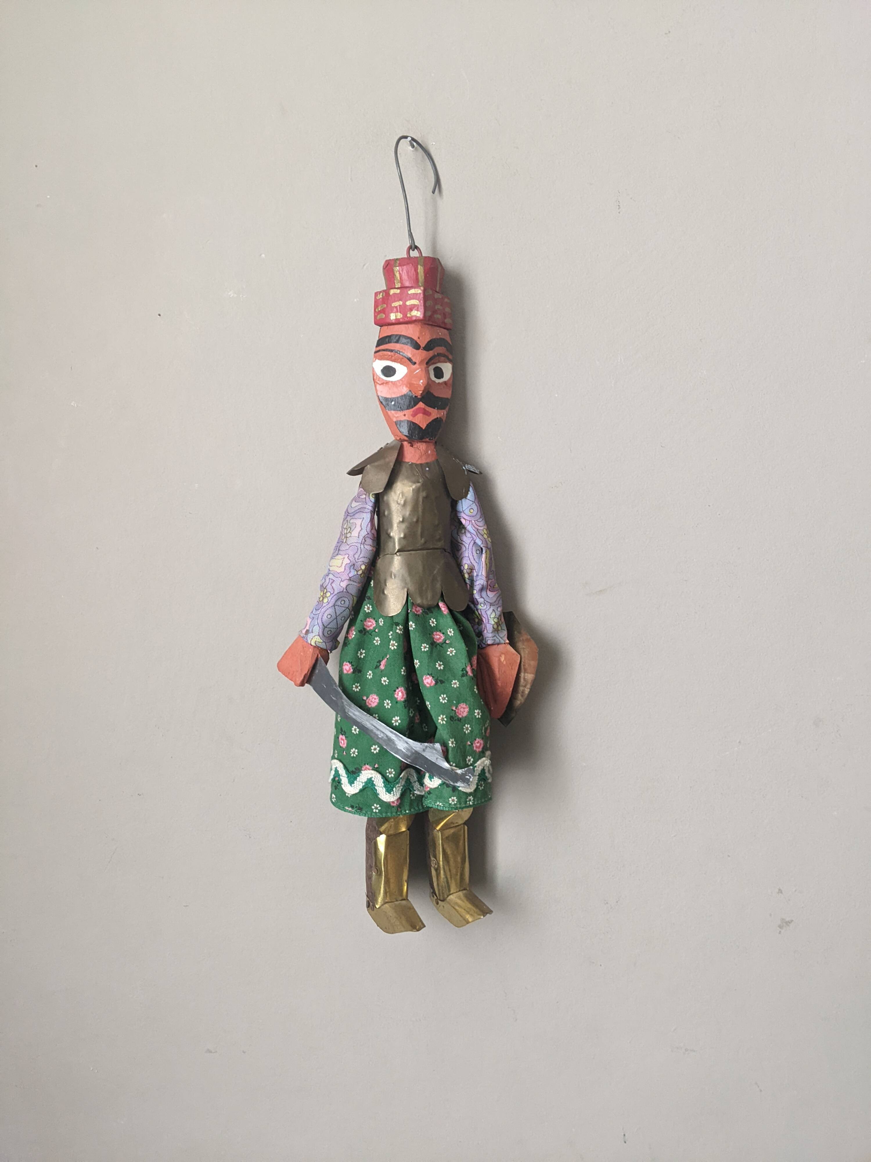 Decorative wooden puppet handcrafted.