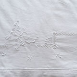Old sheet hand embroidery and monogram