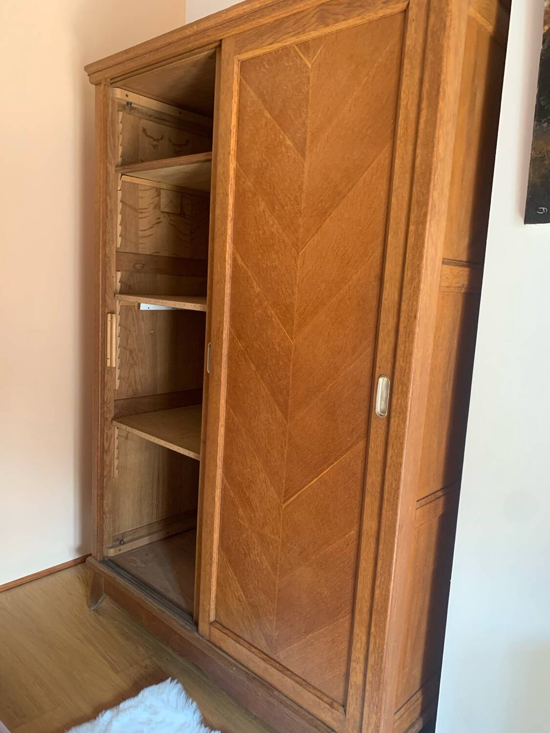 Vintage wardrobe with compass feet