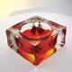 1960s Big Handcrafted Square Ashtray in Uranium Murano Glass by Mandruzzato